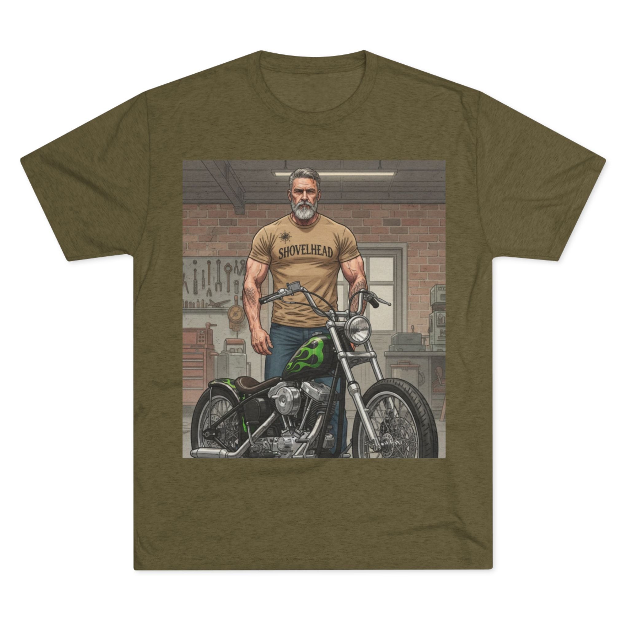 Vintage Biker Garage Tee — 'Somewhere' Motorcycle Illustration T-Shirt