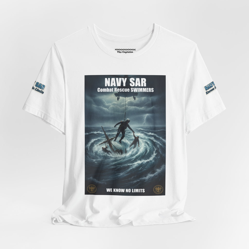 Navy SAR Combat Rescue Swimmers T-Shirt — "We Know No Limits"