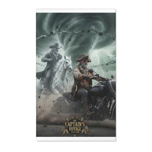 Captain's Voyage Area Rug — Biker Pirate Storm Scene Decorative Floor Mat
