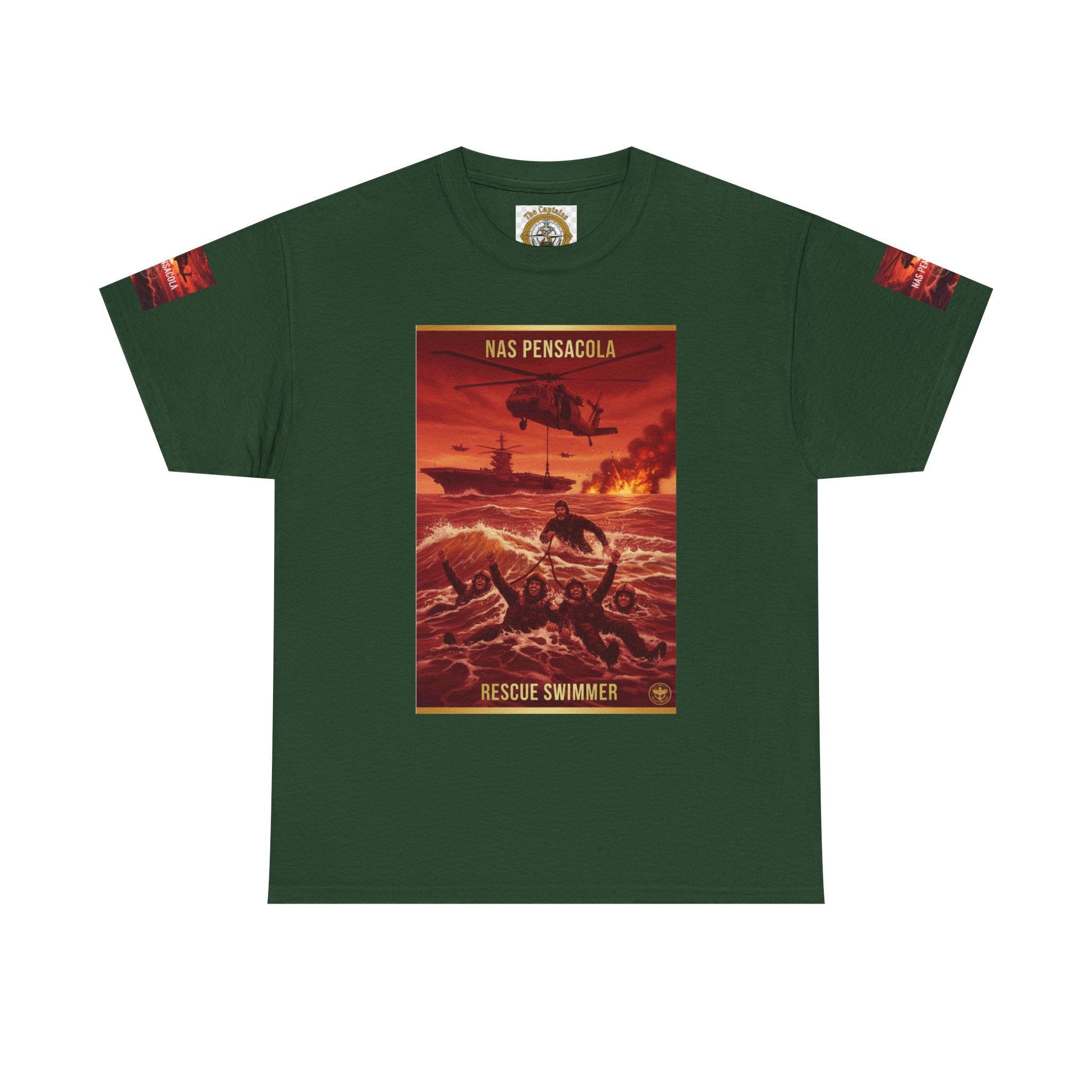 Rescue Swimmer Graphic Tee — NAS Pensacola Military Helicopter Design