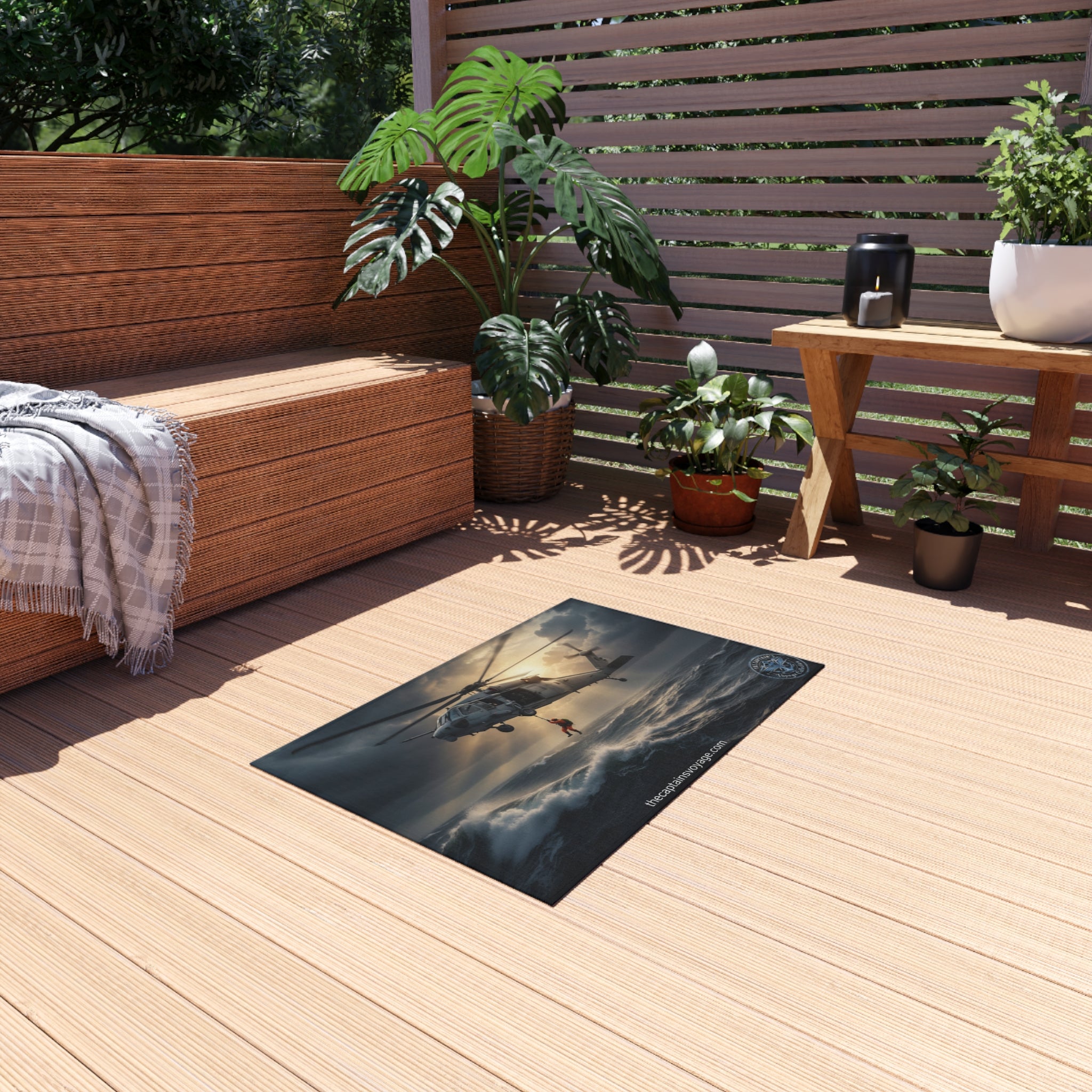 Outdoor Rug – Navy SAR Rescue Helicopter Scenic Mat