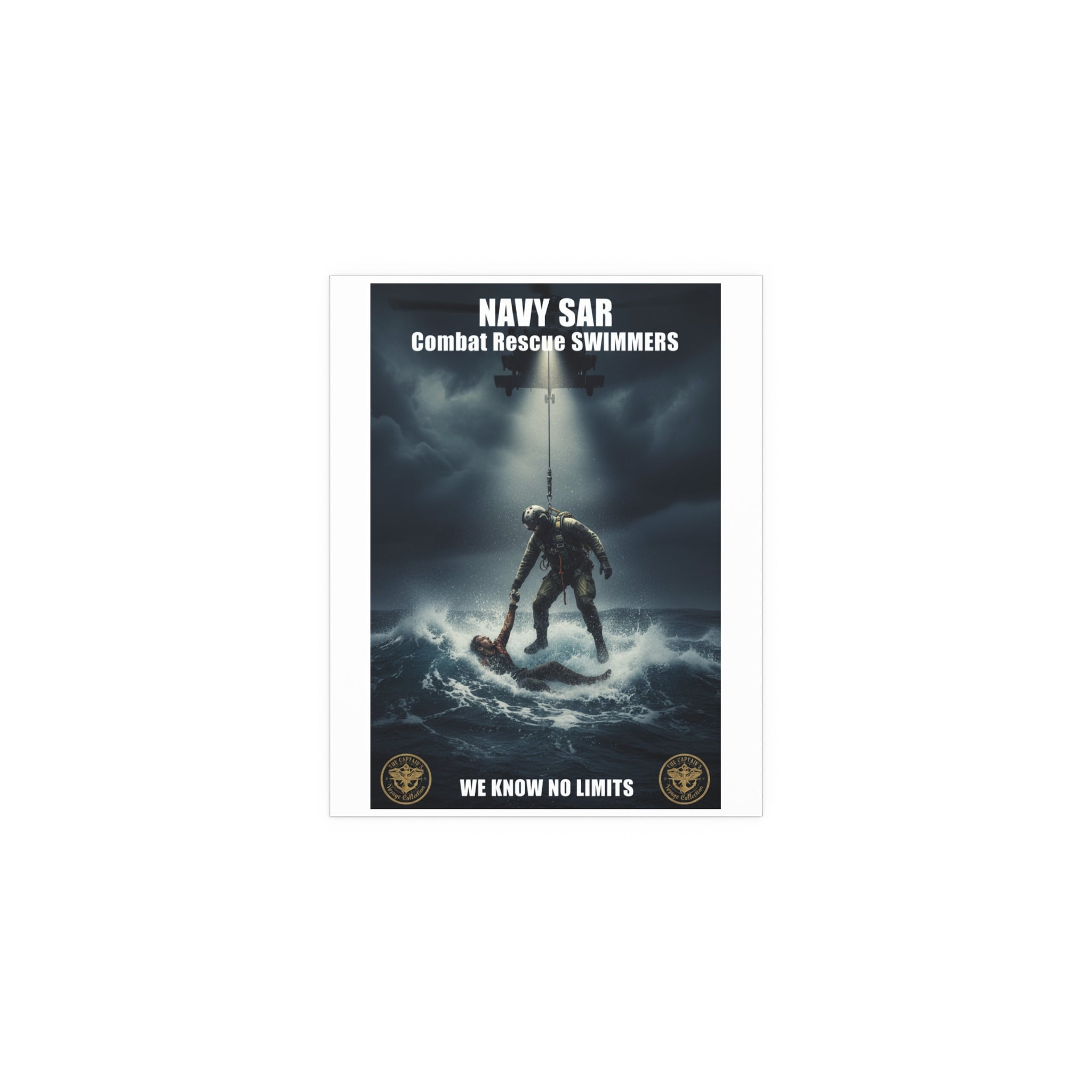 Rescue Diver Silk Poster — Dramatic Ocean Rescue Wall Art