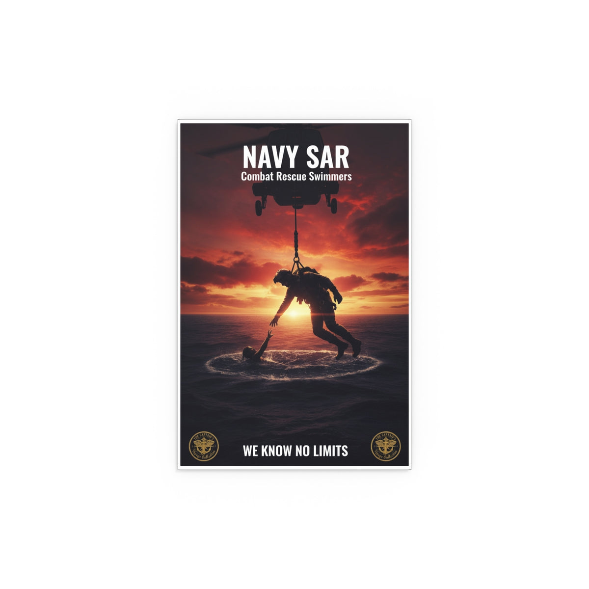 Navy SAR Combat Rescue Swimmers Silk Poster – Military Helicopter Rescue Wall Art