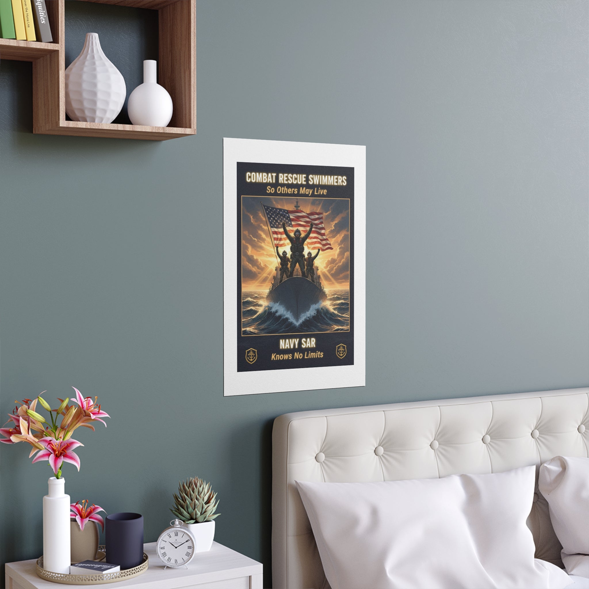 Combat Rescue Swimmers Silk Poster — "So Others May Live" Navy SAR Wall Art