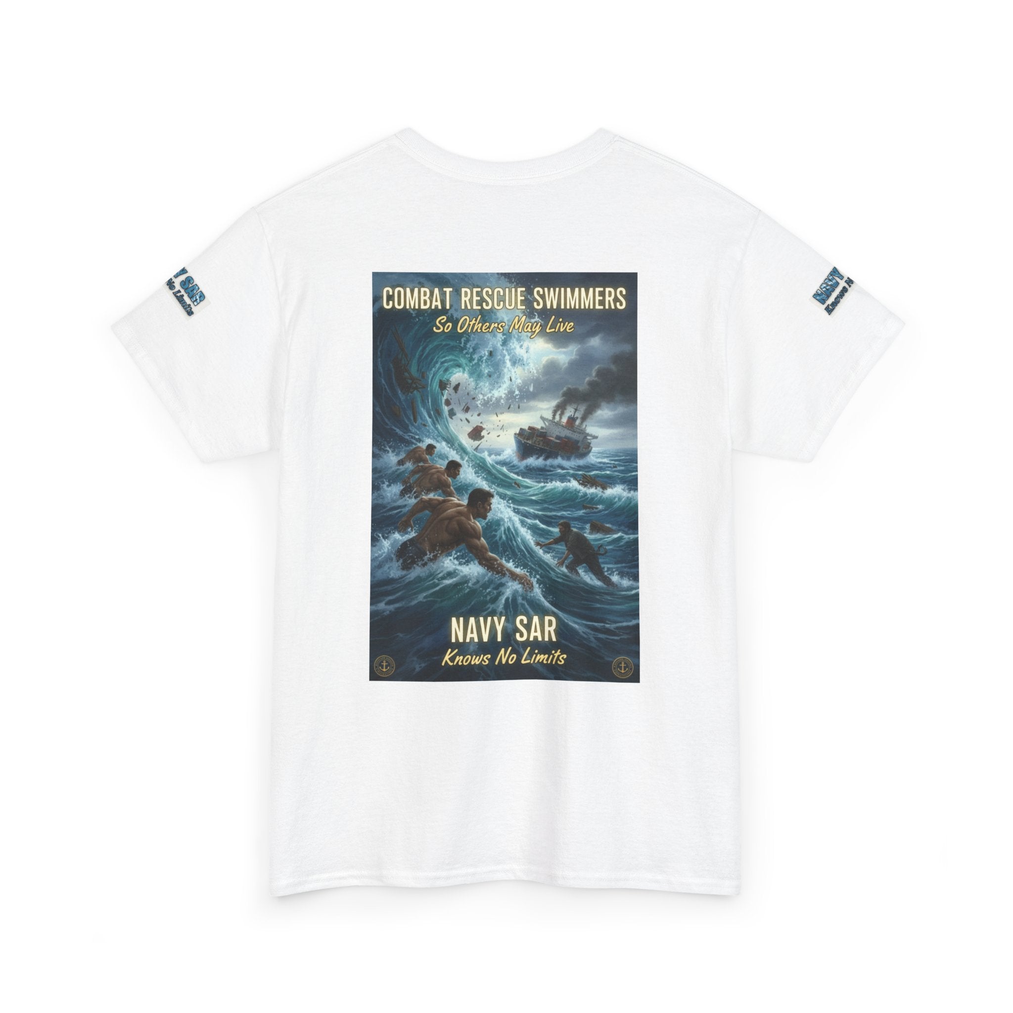 Navy SAR Combat Rescue Swimmers T‑Shirt — "We Know No Limits"