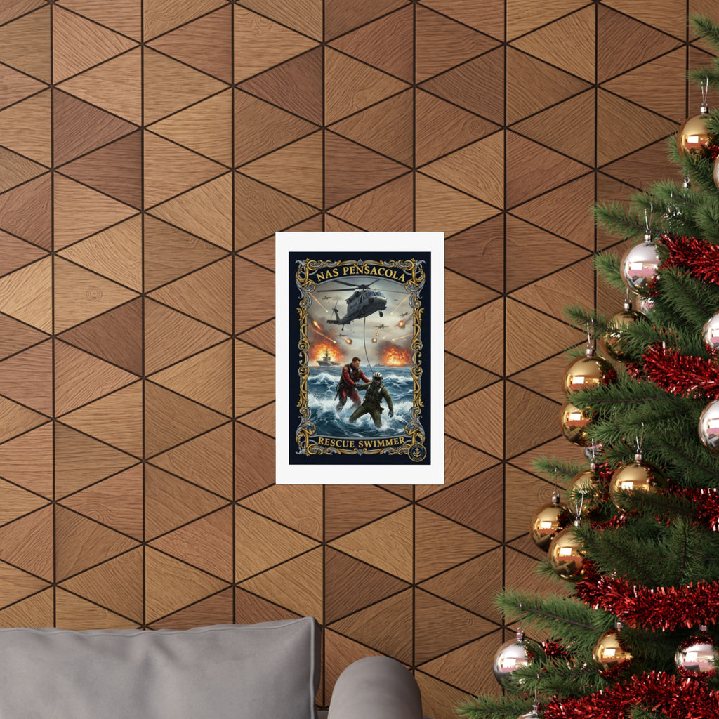 Rescue Swimmer Poster – NAS Pensacola Matte Vertical Wall Art