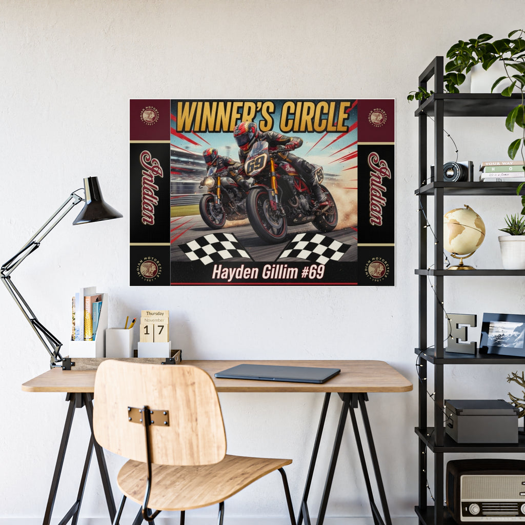 Winner’s Circle Motorcycle Poster — Hayden Gillim #69 Gloss Print