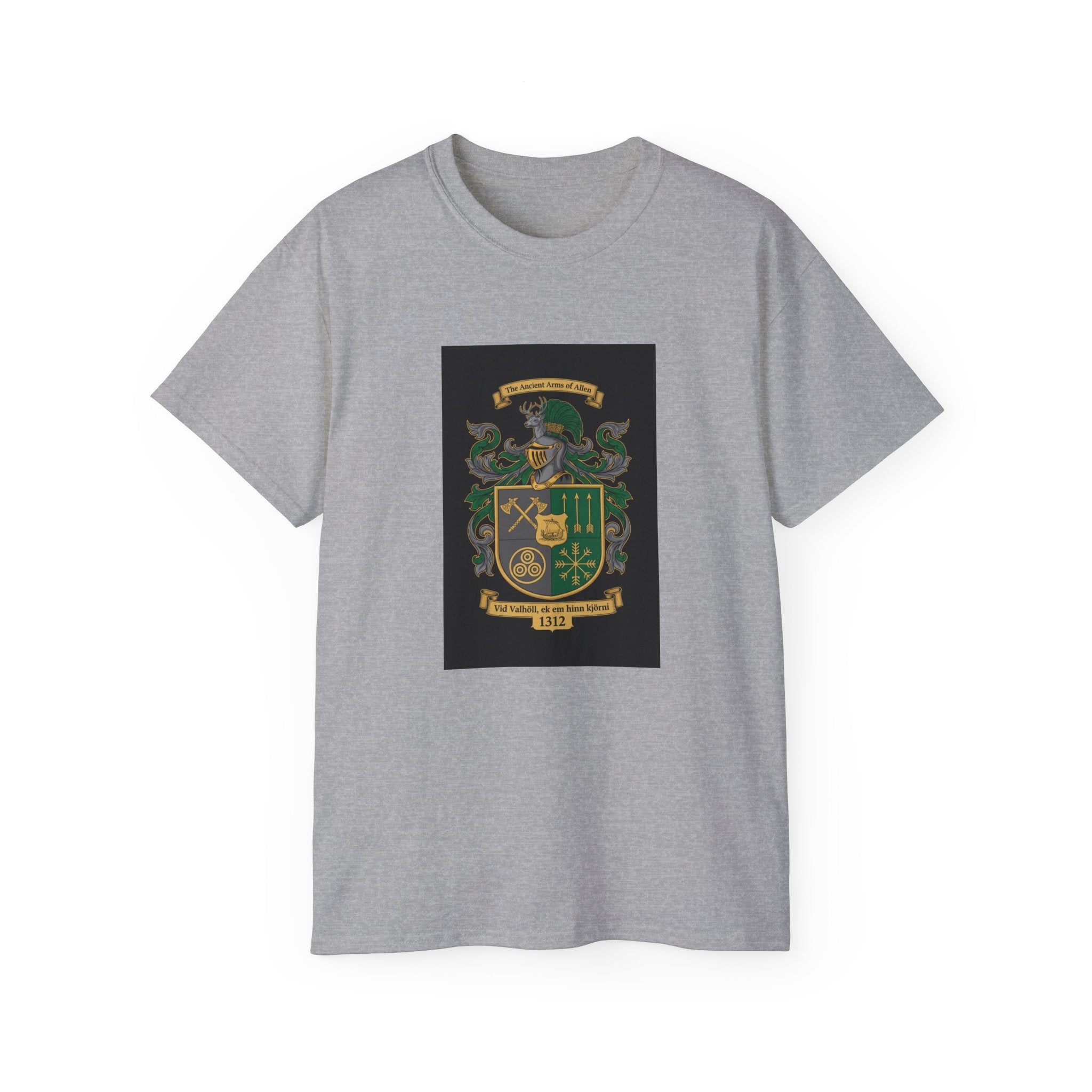 Irish Crest & 'One Lucky Viking' T-Shirt — Celtic Coat of Arms Tee