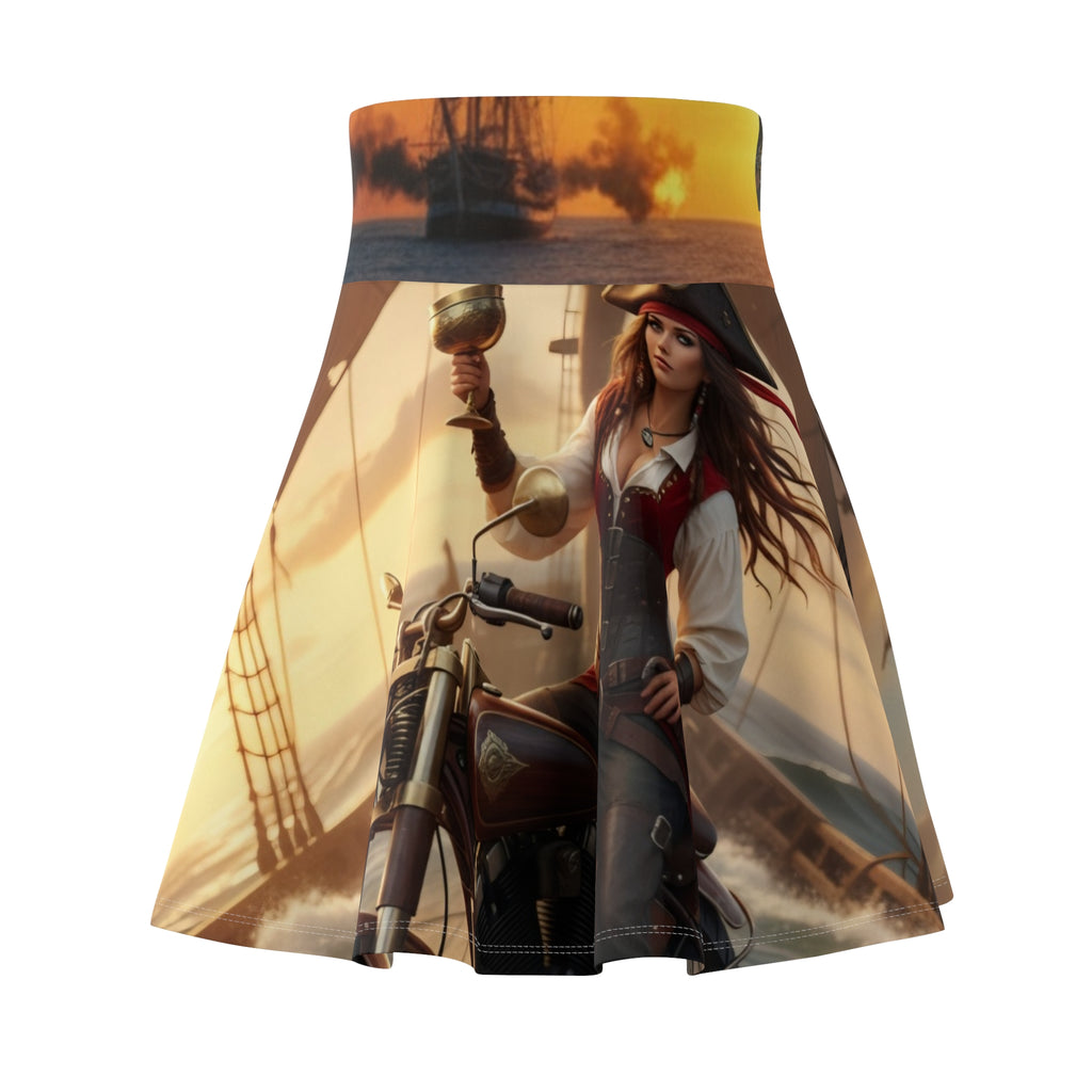 Pirate Captain Skater Skirt — Vintage Nautical Adventure Print