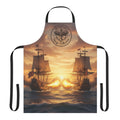 Nautical Sunset Ship Apron — Vintage Pirate Captain Kitchen Apron