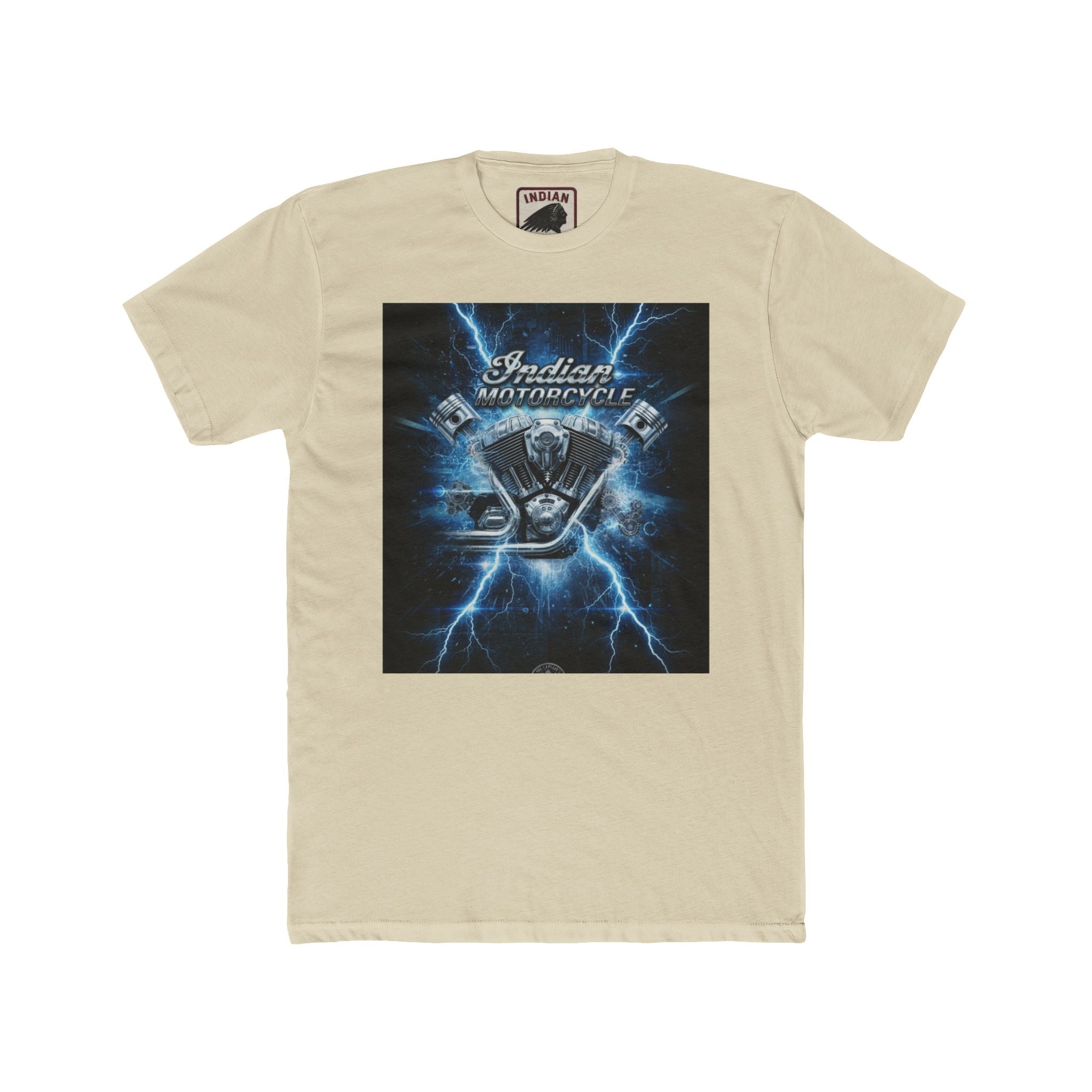 Indian Motorcycle Lightning Engine Tee — Vintage Biker Graphic T-Shirt