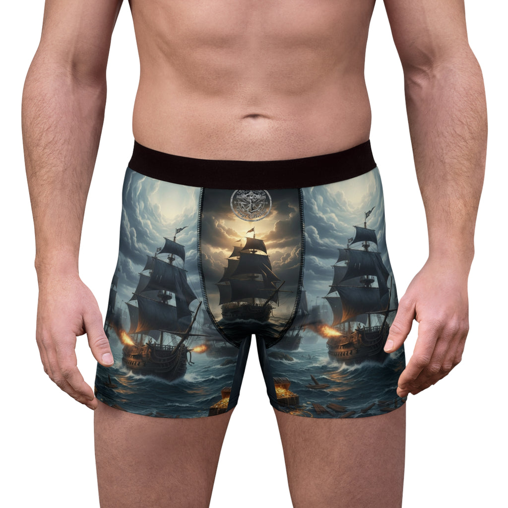 Pirate Ship Boxer Briefs — Stormy Night Nautical Print