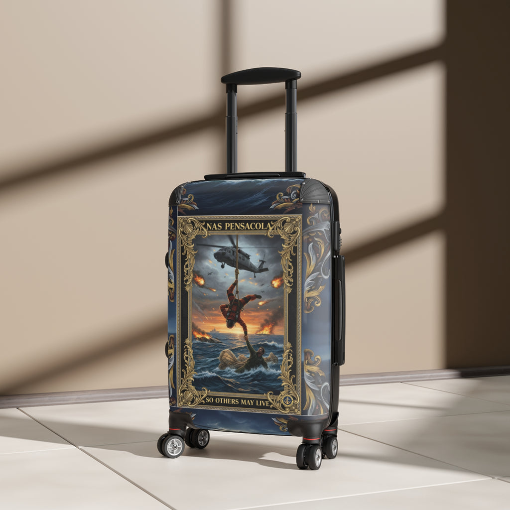 Suitcase — Vintage Navy Rescue Diver Rolling Carry-On (Nas Pensacola)