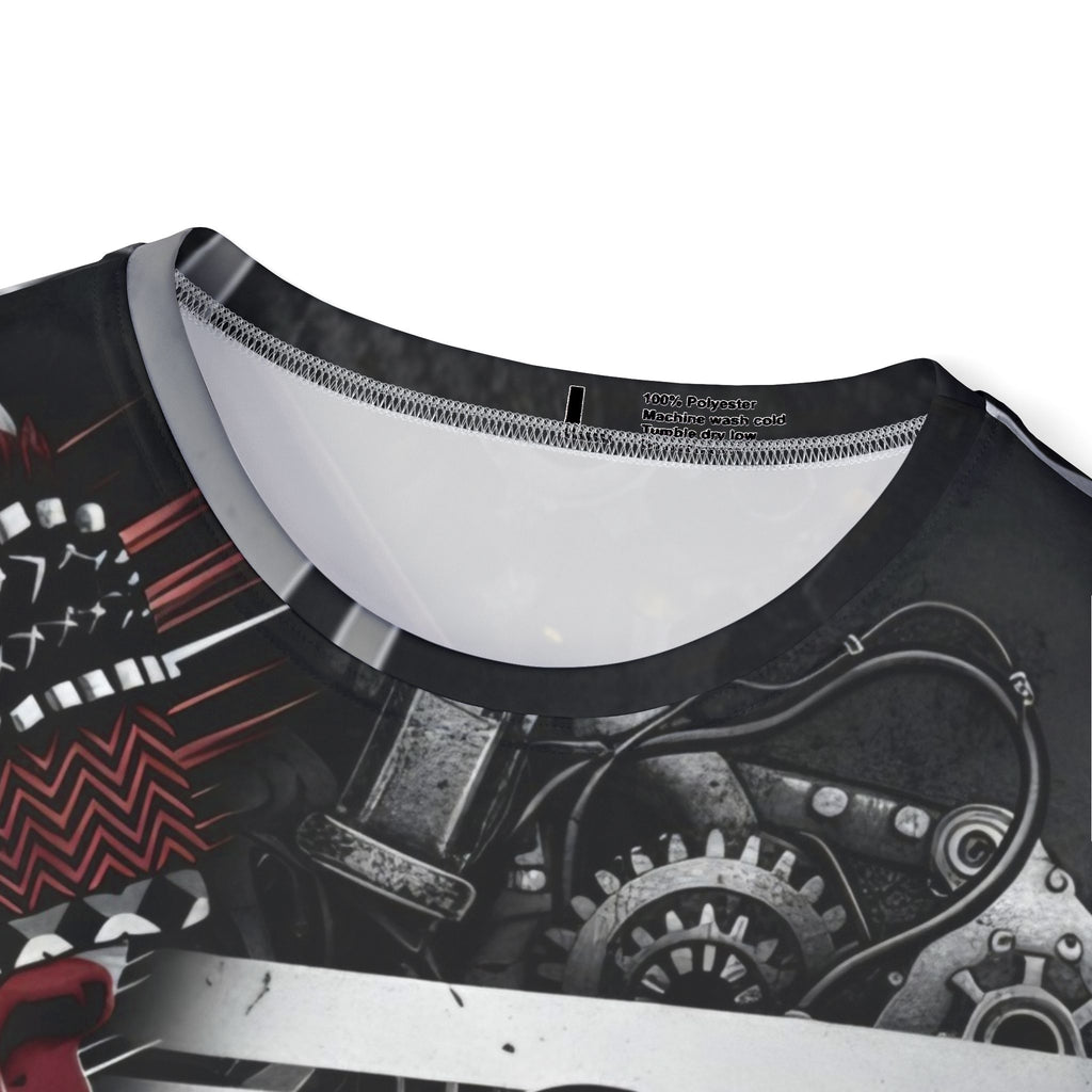 Indian Motorcycle Engine Graphic Jersey — Men's All-Over Print Motorbike Tee