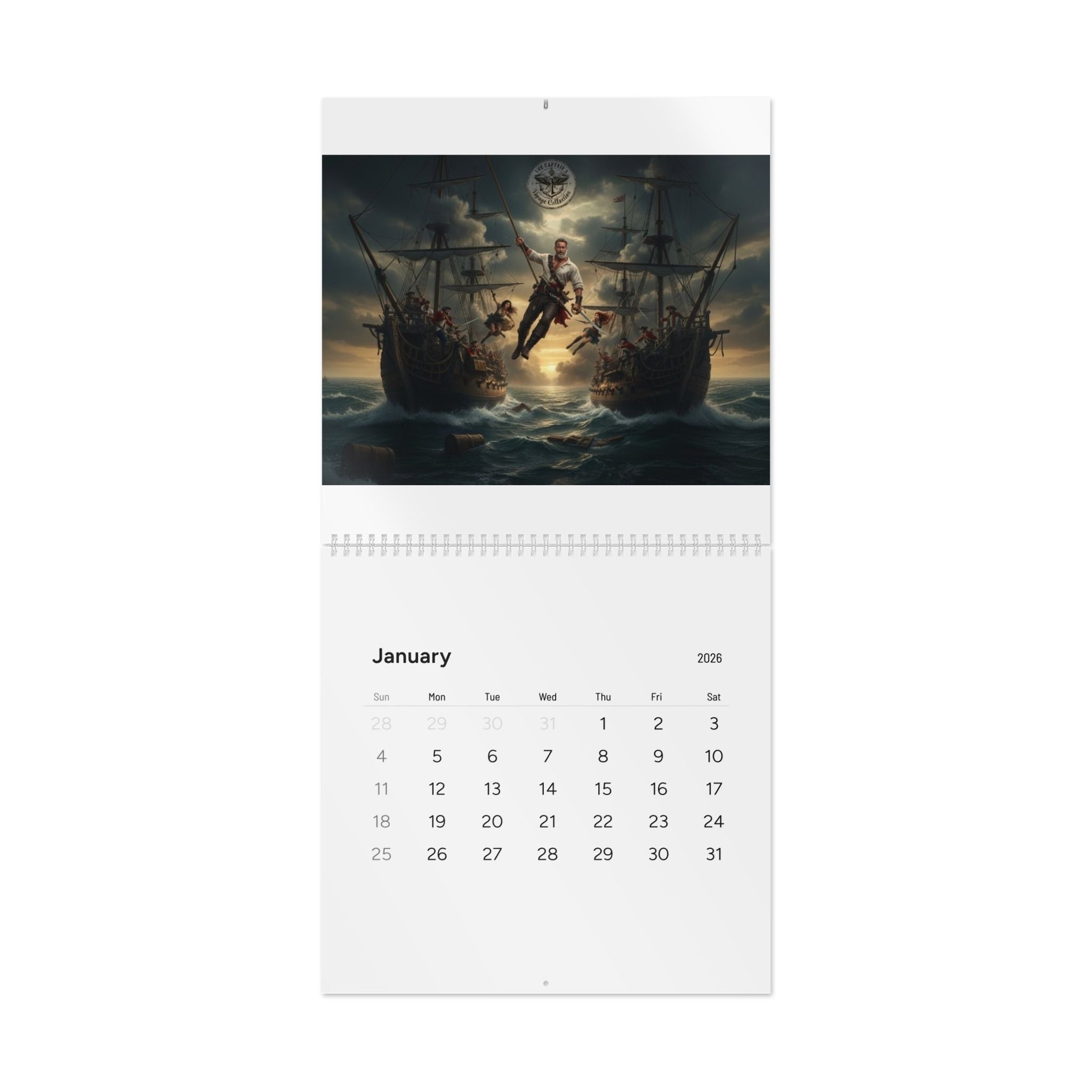 Pirate Adventure 2026 Wall Calendar — Vintage Sailing & Swashbucklers