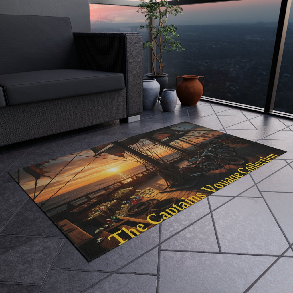 Outdoor Rug - Captain's Voyage Collection Nautical Sunset Doormat