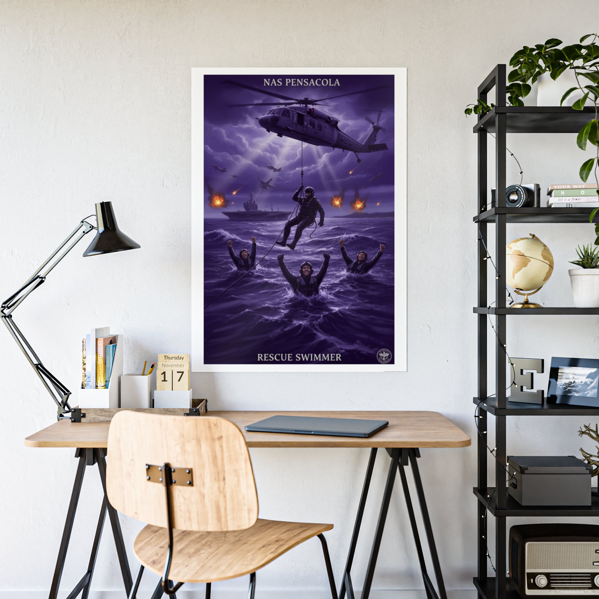 Rescue Swimmer Gloss Poster — NAS Pensacola Military Aviation Print