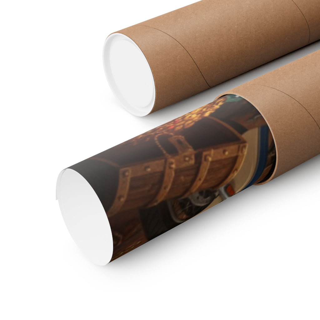 Pirate Queen Matte Poster — Fantasy Biker Treasure Cave Wall Art