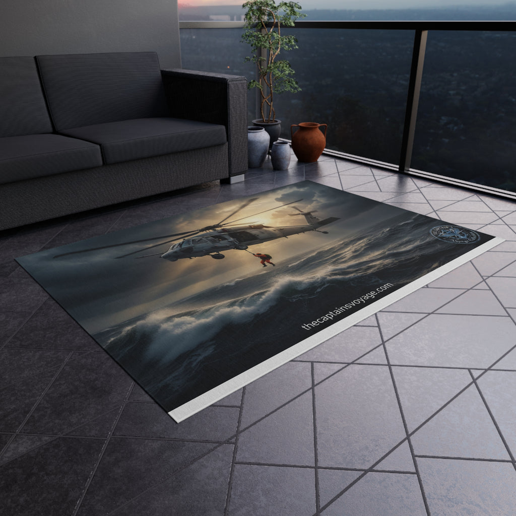 Outdoor Rug – Navy SAR Rescue Helicopter Scenic Mat