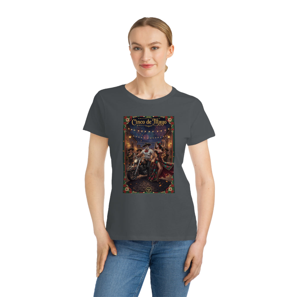 Cinco de Mayo Day of the Dead Motorcycle T‑Shirt — Día de Muertos Pinup Tee
