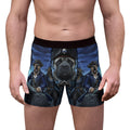 Pirate Mastiff Boxer Briefs — Biker Skull & Kraken All-Over Print