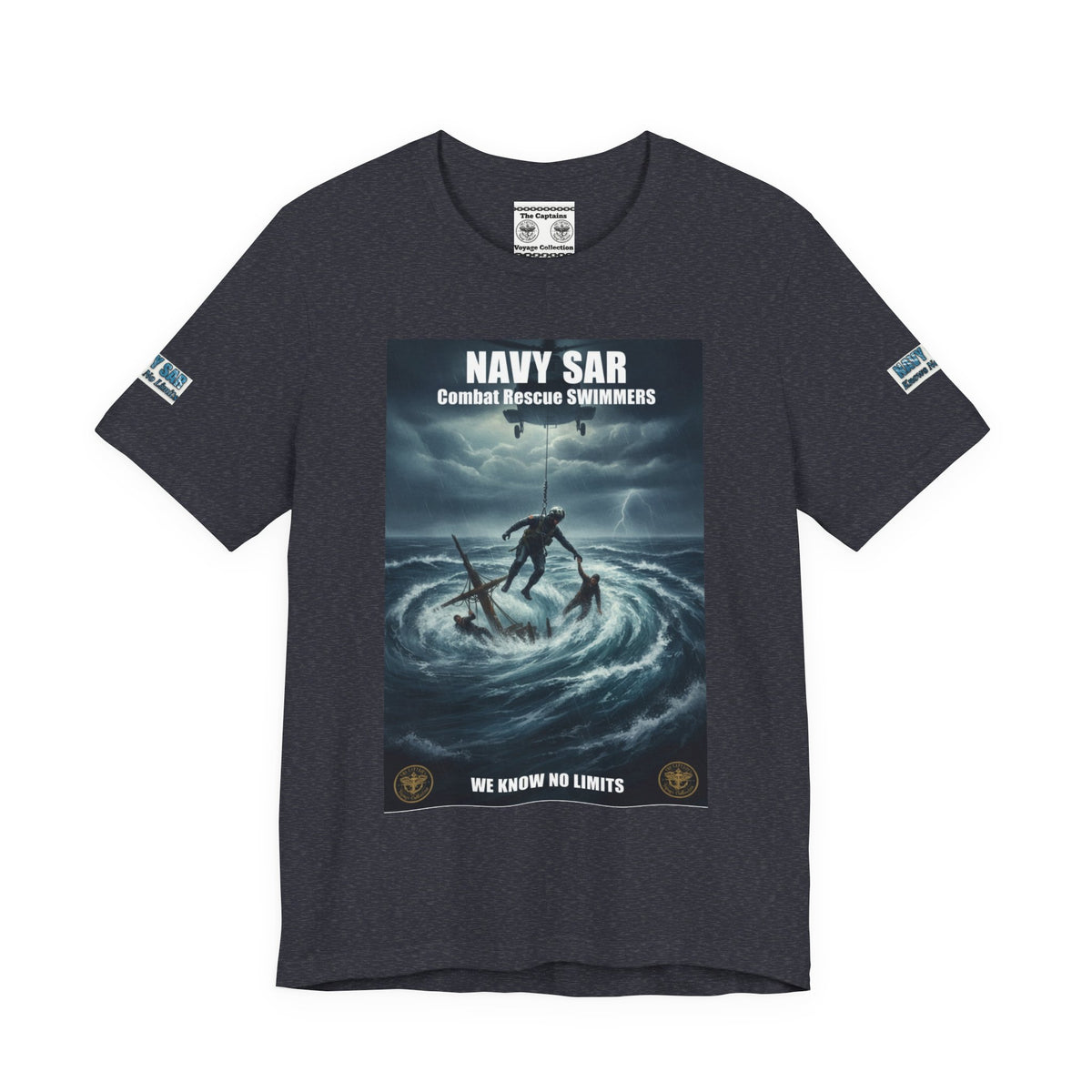 Navy SAR Combat Rescue Swimmers T-Shirt — "We Know No Limits"