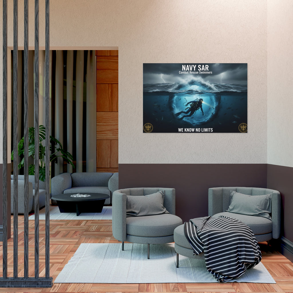 Navy SAR Combat Rescue Swimmers Poster – "We Know No Limits"