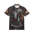 Indian Motorcycles Graphic Polo Shirt — Vintage Native Chief Motorcycle Design