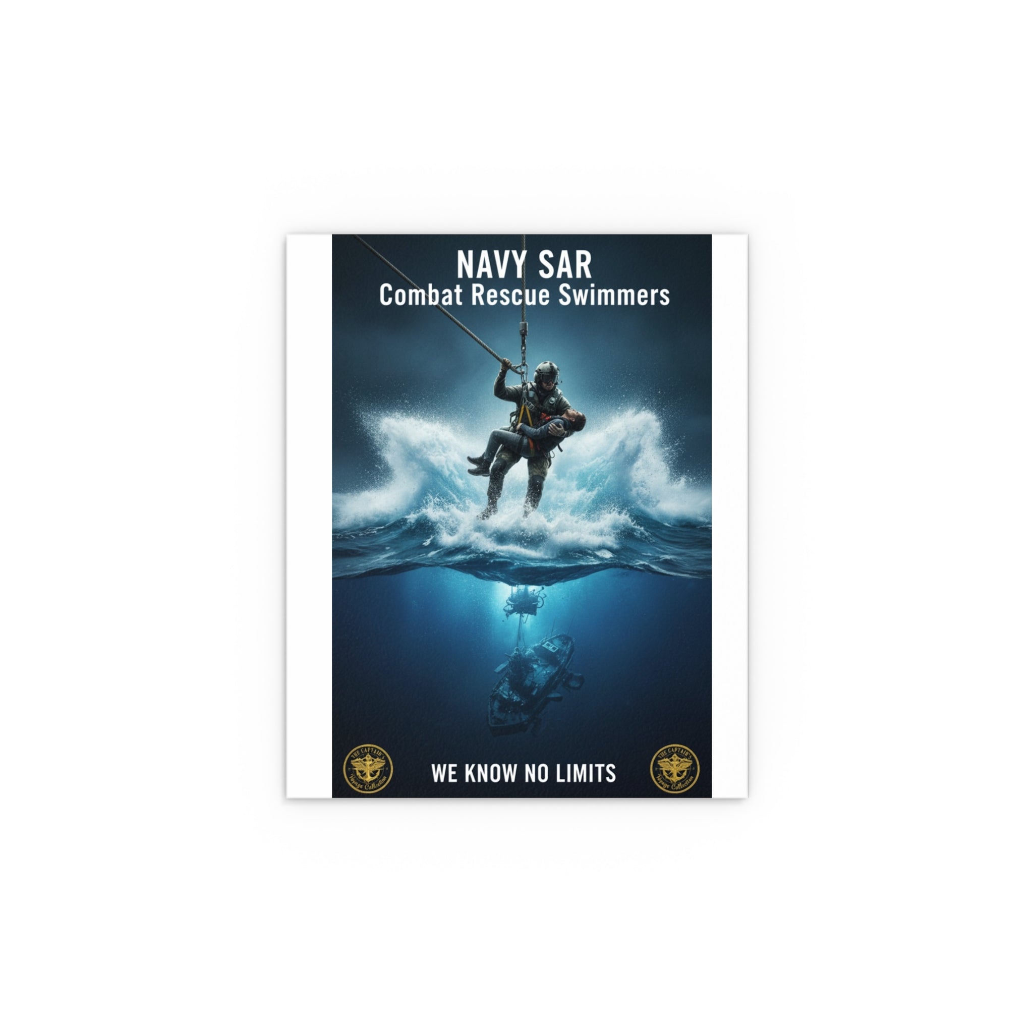 Diver Split-View Silk Poster — Underwater Adventure Wall Art (Indoor/Outdoor)