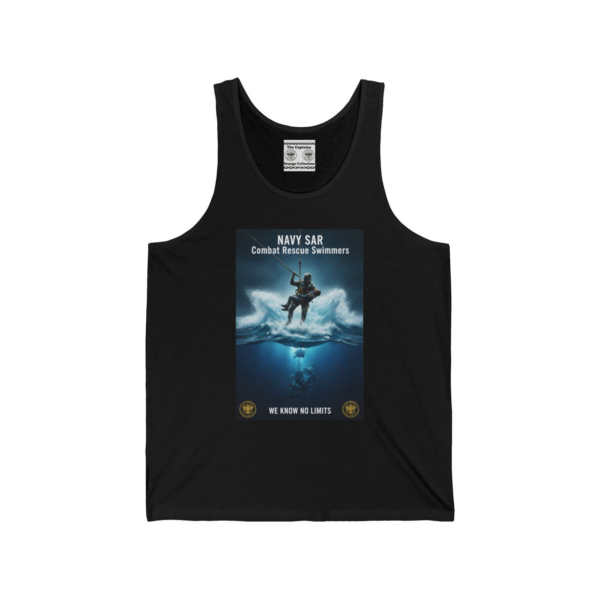 Navy SAR Combat Rescue Tank Top — "We Know No Limits" Military Graphic Tank