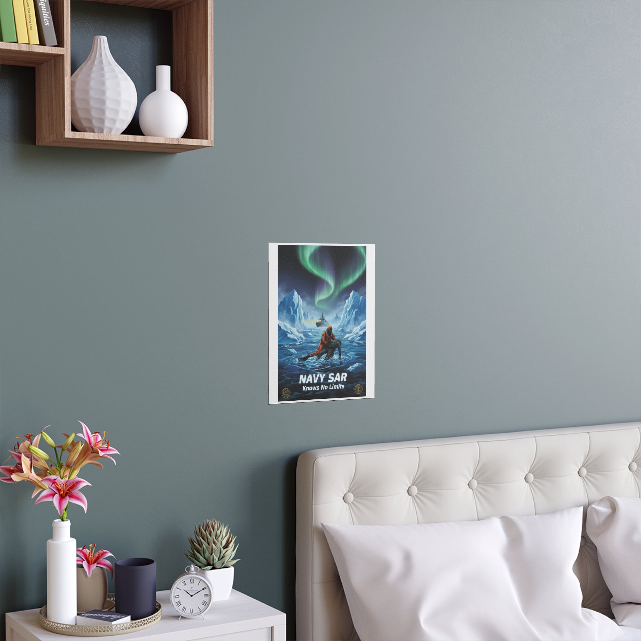 Silk Poster — 'Navy SAR Knows No Limits' Arctic Rescue Wall Art (Indoor/Outdoor)