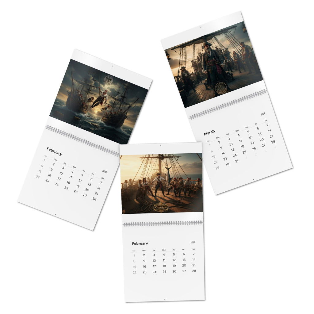 Pirate Adventure 2026 Wall Calendar — Vintage Sailing & Swashbucklers