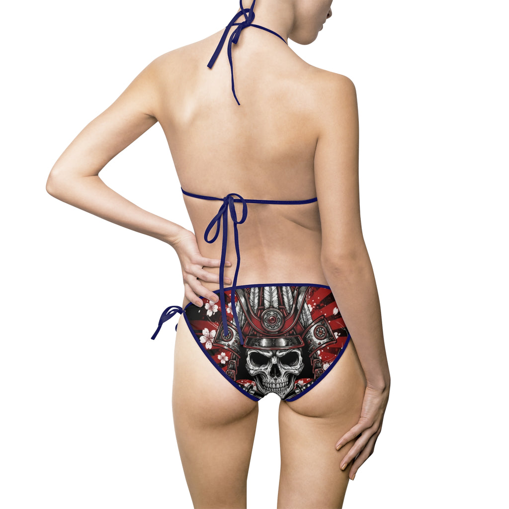 Skull & Indian Motorcycle Triangle Bikini — Women's Tieside Swimwear
