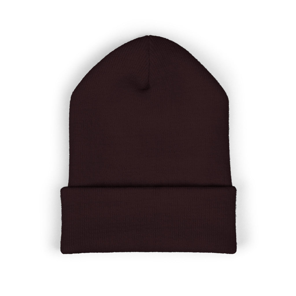 Retro Cassette Embroidered Beanie — Vintage Music Knit Hat