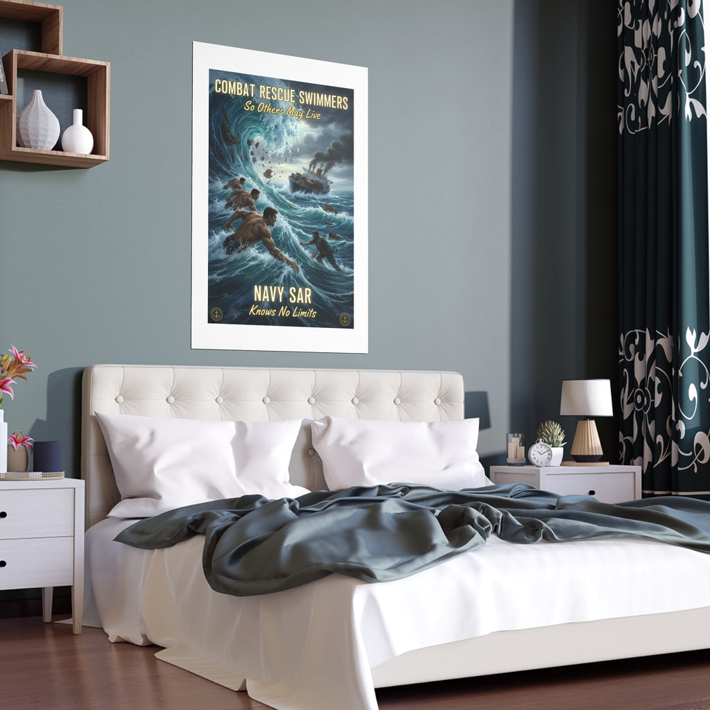 Combat Rescue Swimmers Navy SAR Silk Poster — "So Others May Live"