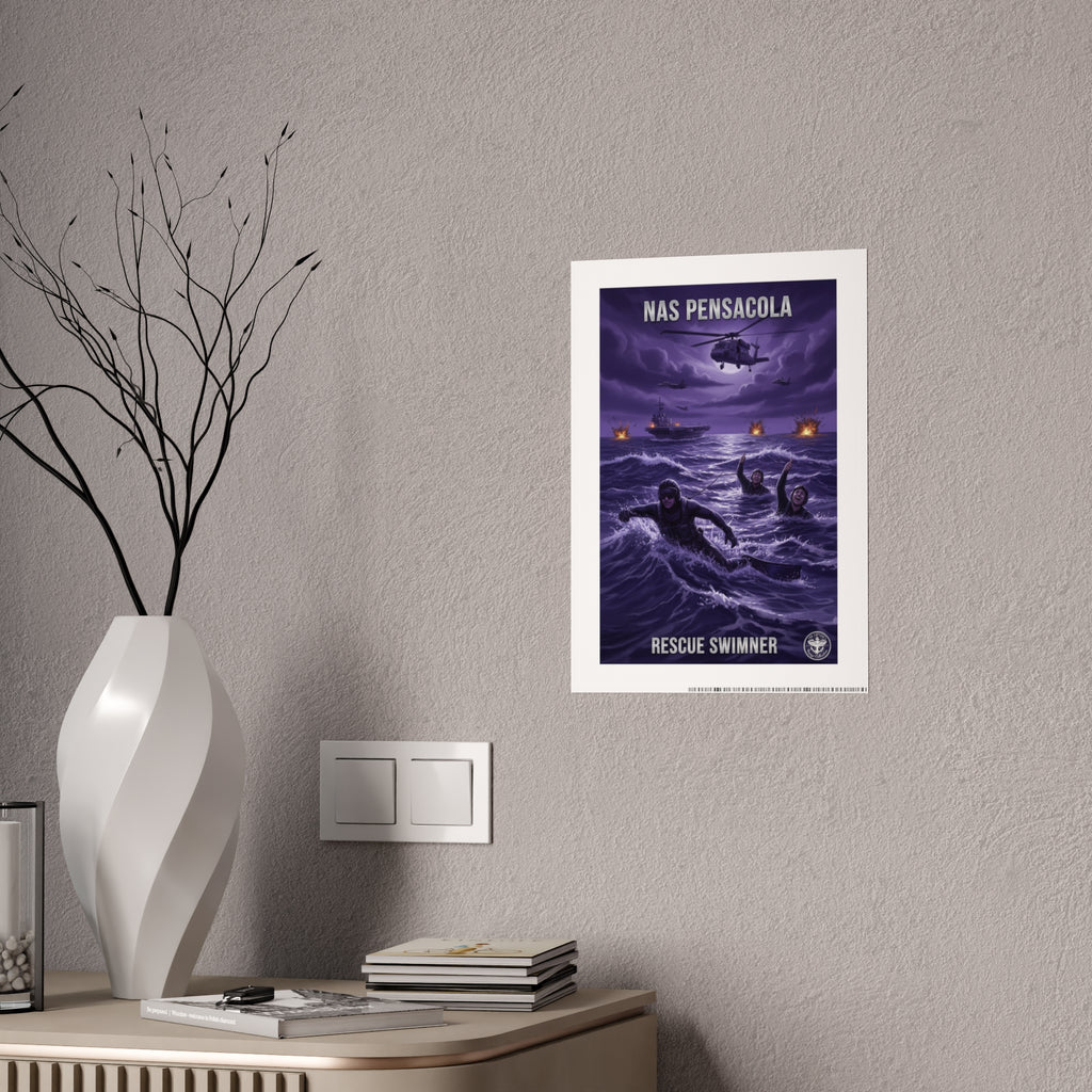 NAS Pensacola Rescue Swimmer Gloss Poster