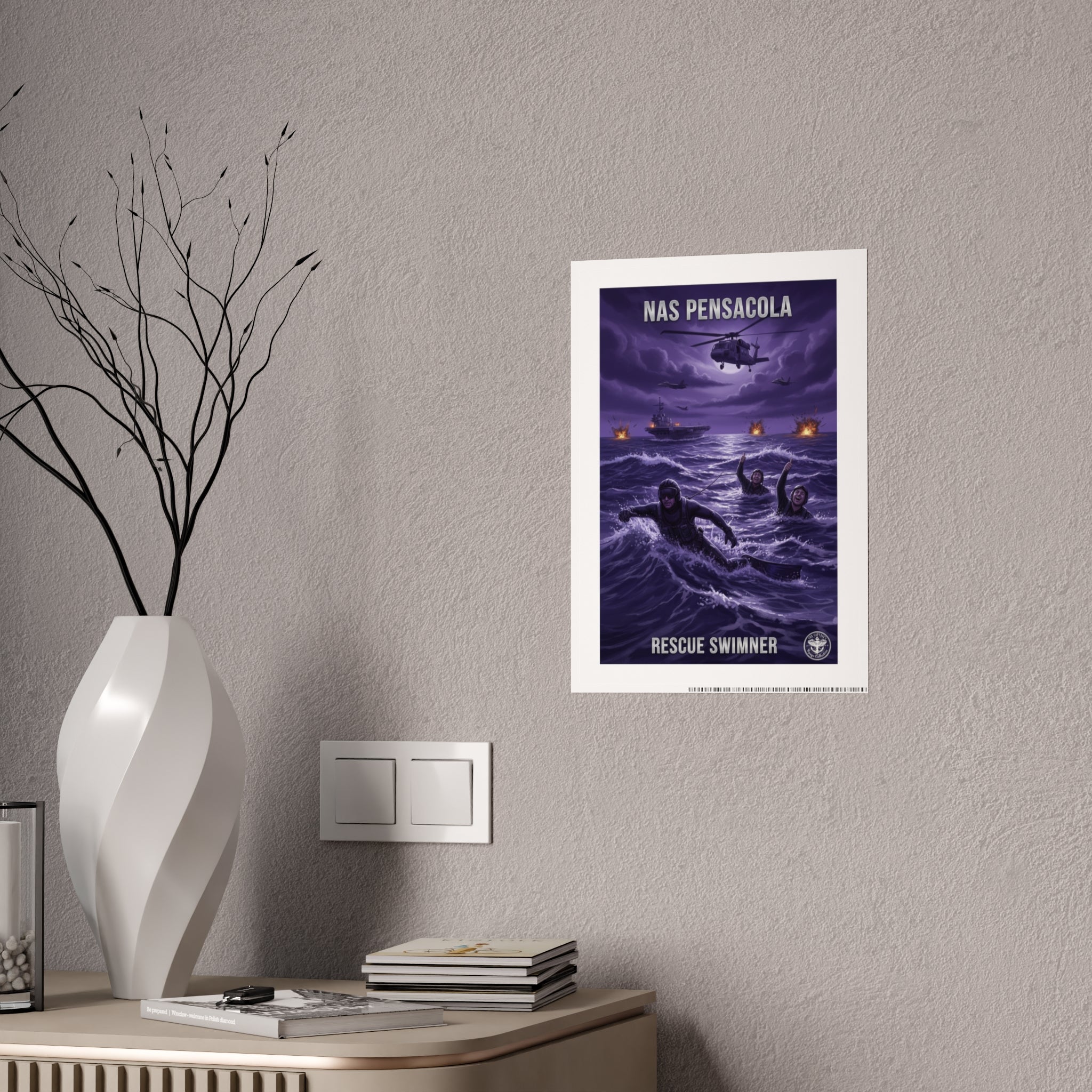 NAS Pensacola Rescue Swimmer Gloss Poster
