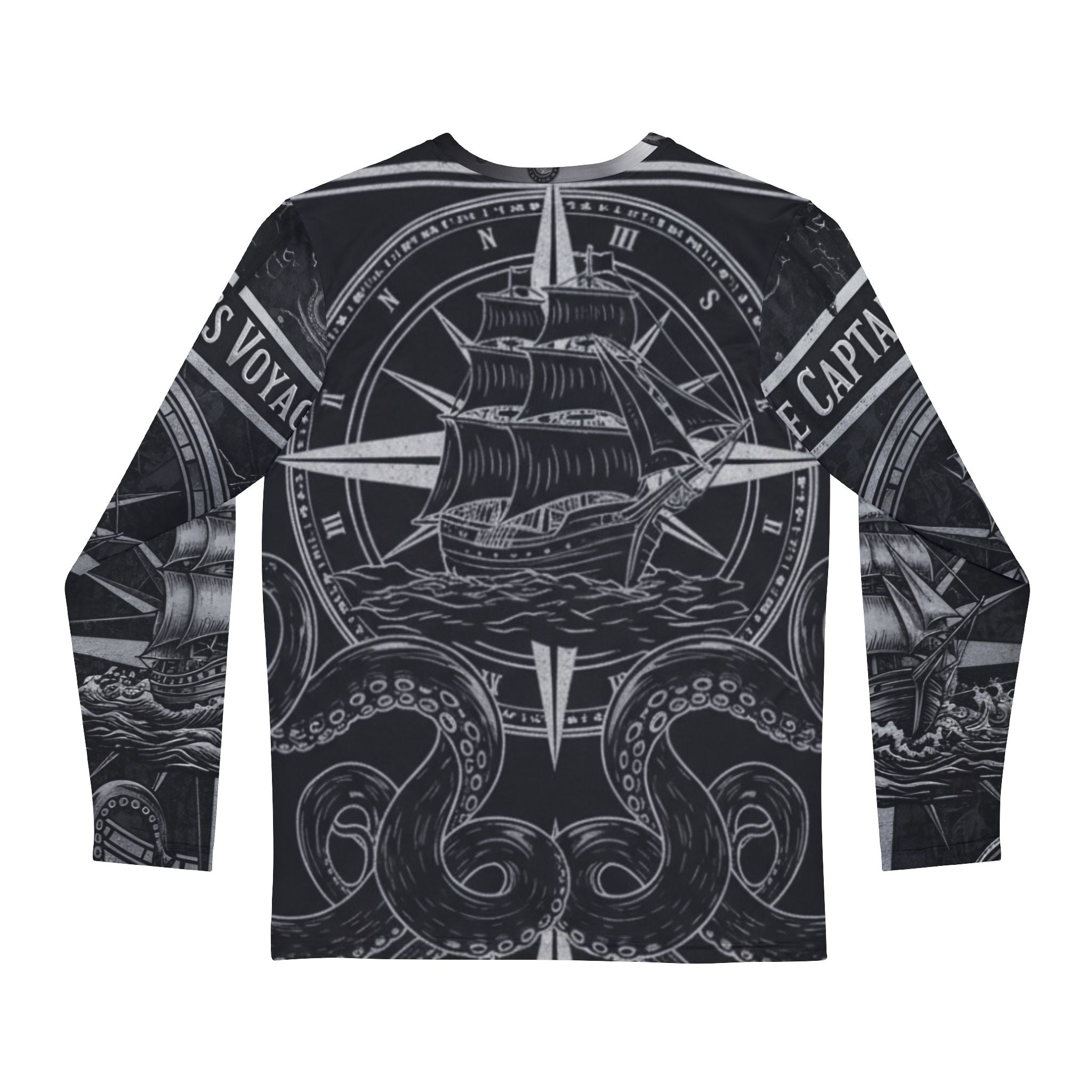 The Captain's Voyage Skull Ship Long Sleeve Shirt