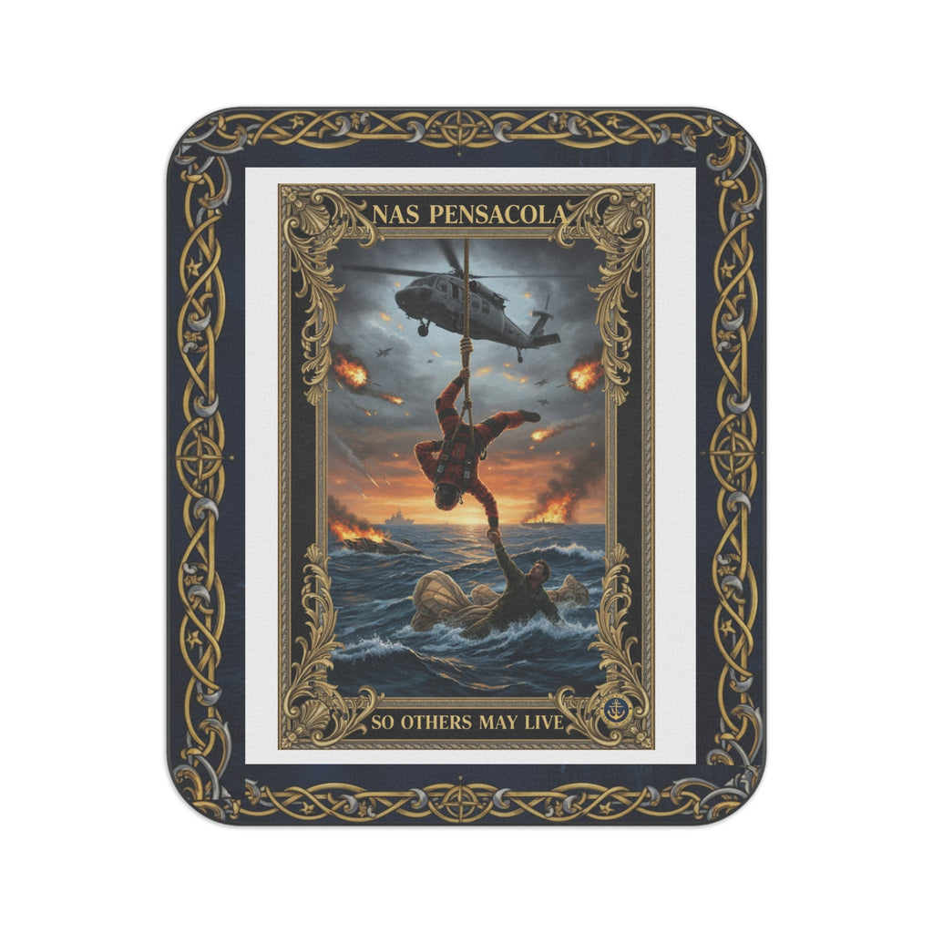 NAS Pensacola Rescue Scene Picnic Blanket — “So Others May Live” Military Memorial Throw
