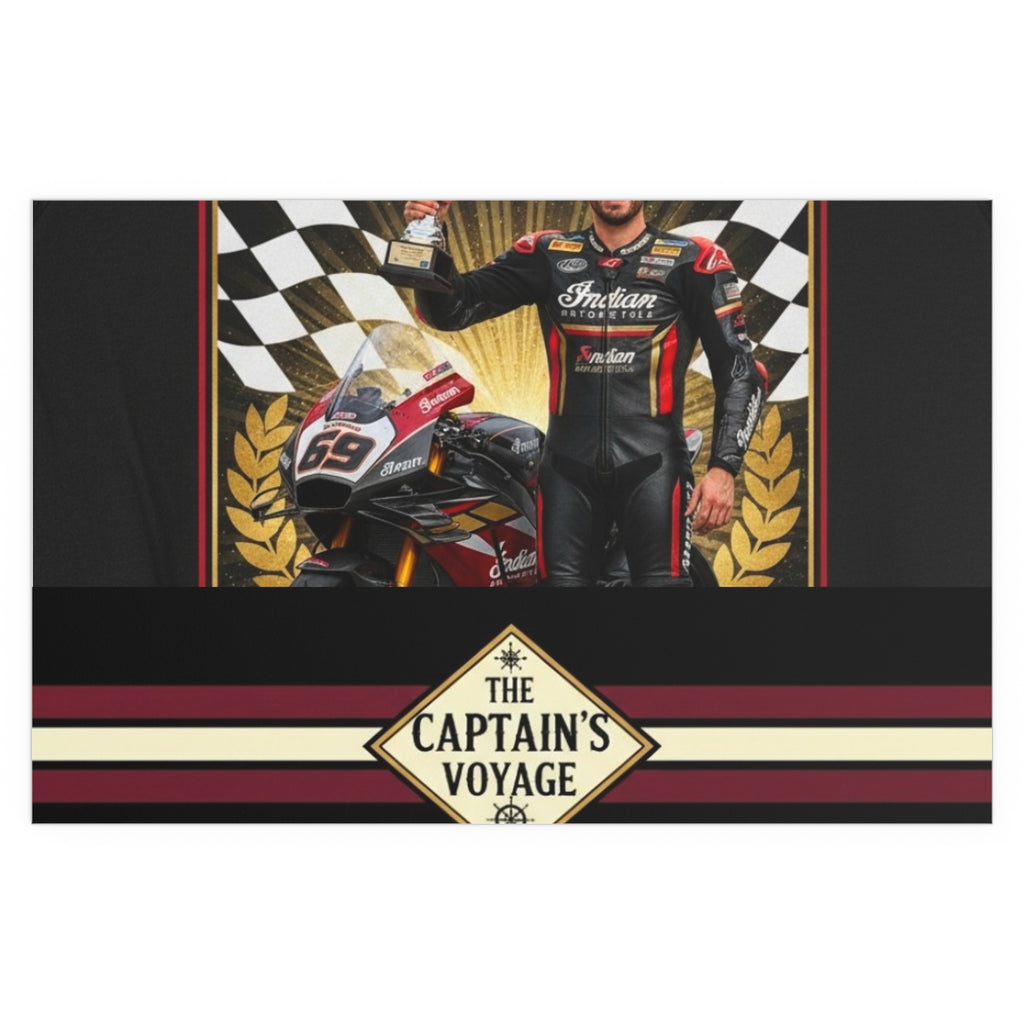 Racing Champion Silk Poster — “Winner’s Circle 69” Motorcycle Wall Art (Indoor/Outdoor)