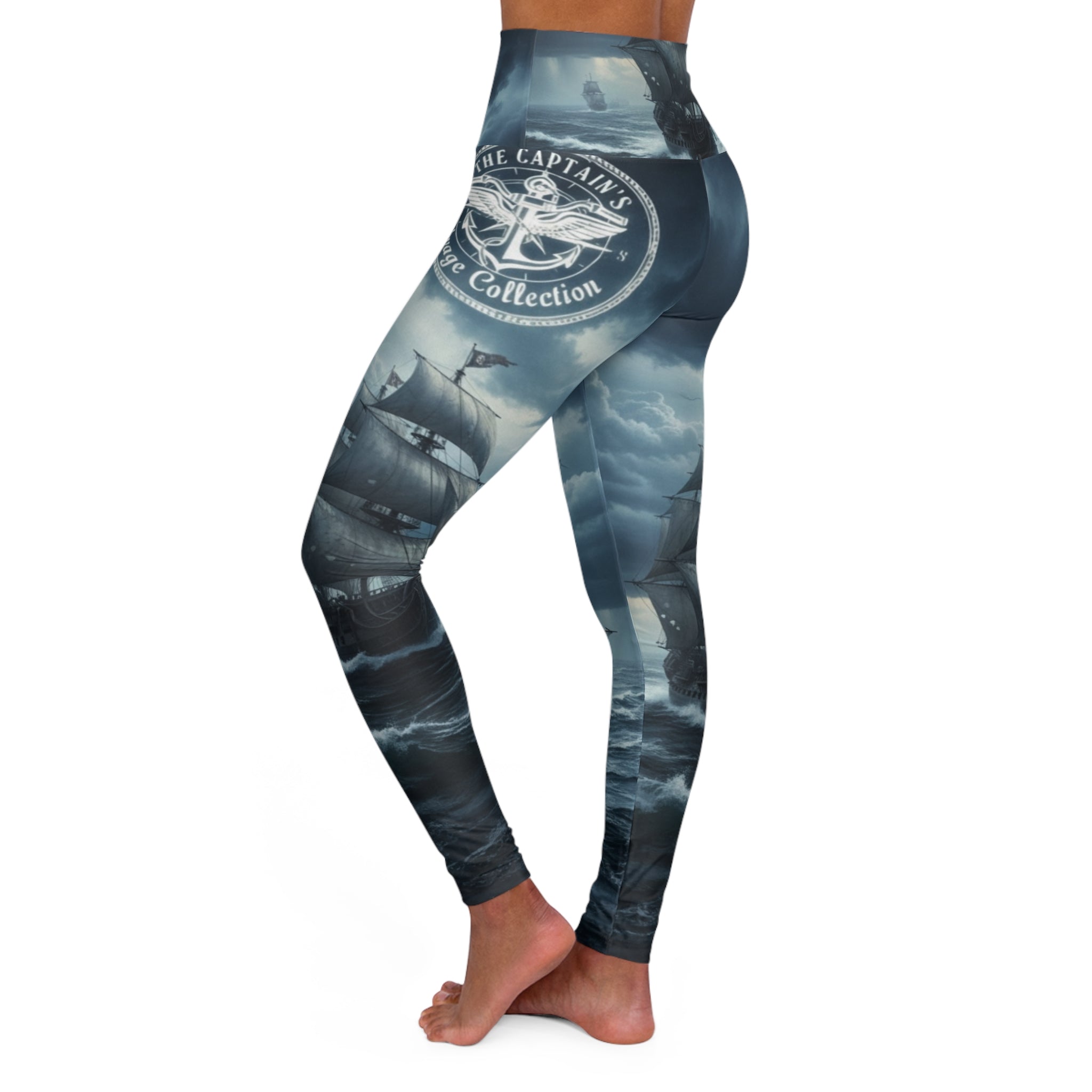 Stormy Ship Yoga Leggings — High-Waist Nautical Activewear