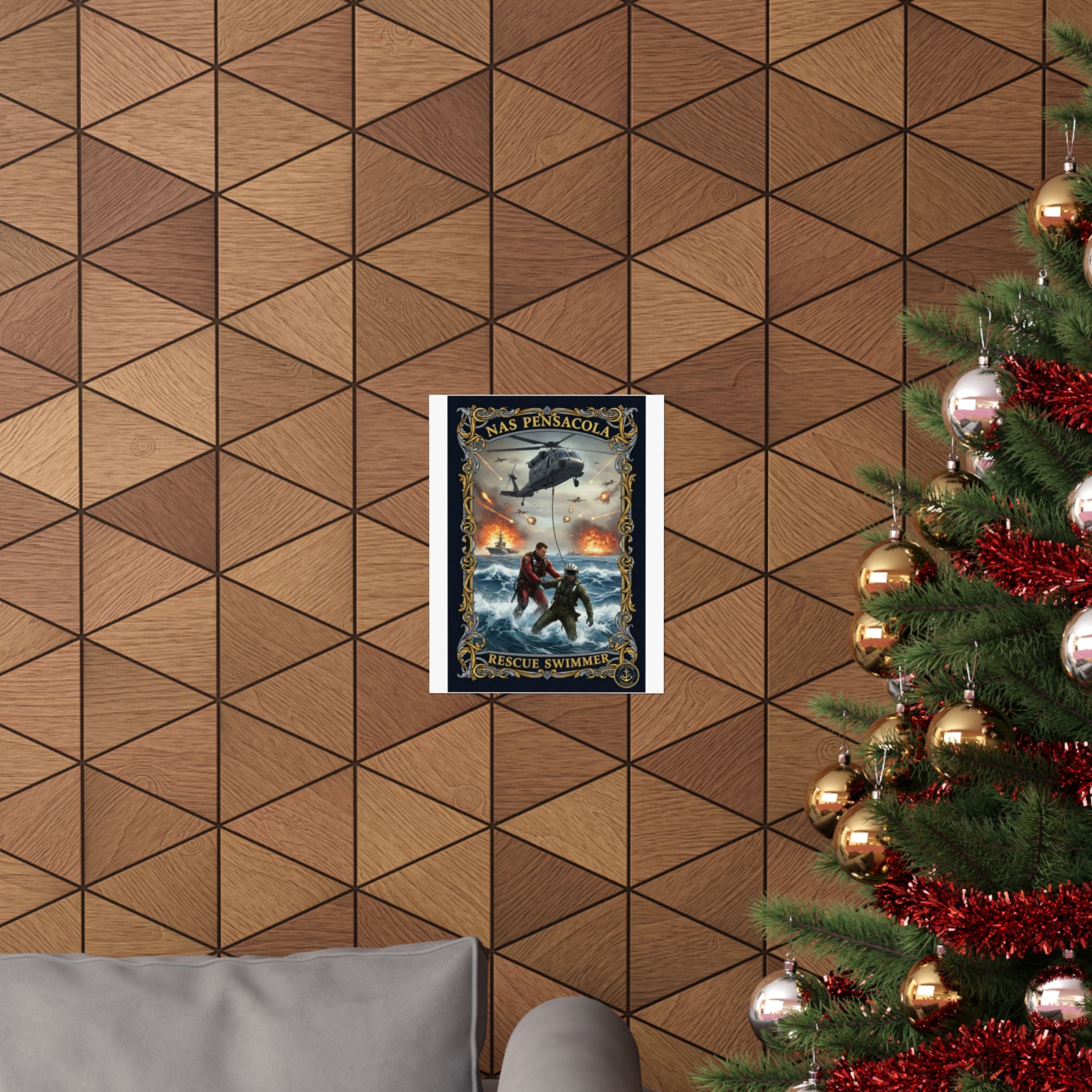 Rescue Swimmer Poster – NAS Pensacola Matte Vertical Wall Art