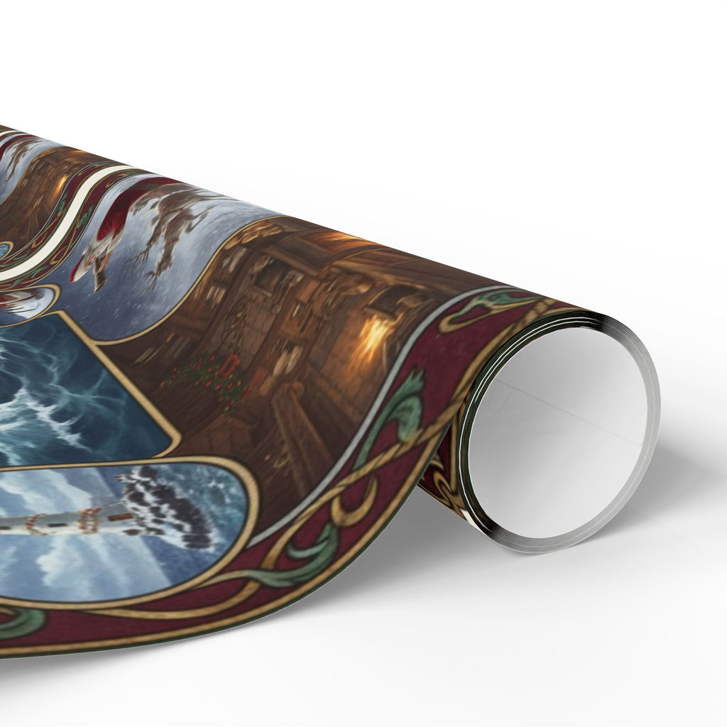Nautical Vintage Ship Wrapping Paper – Elegant Ocean Voyage Gift Wrap