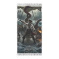Pirate Battle Beach Towel — Kraken Shipwreck Boho Fringe Throw