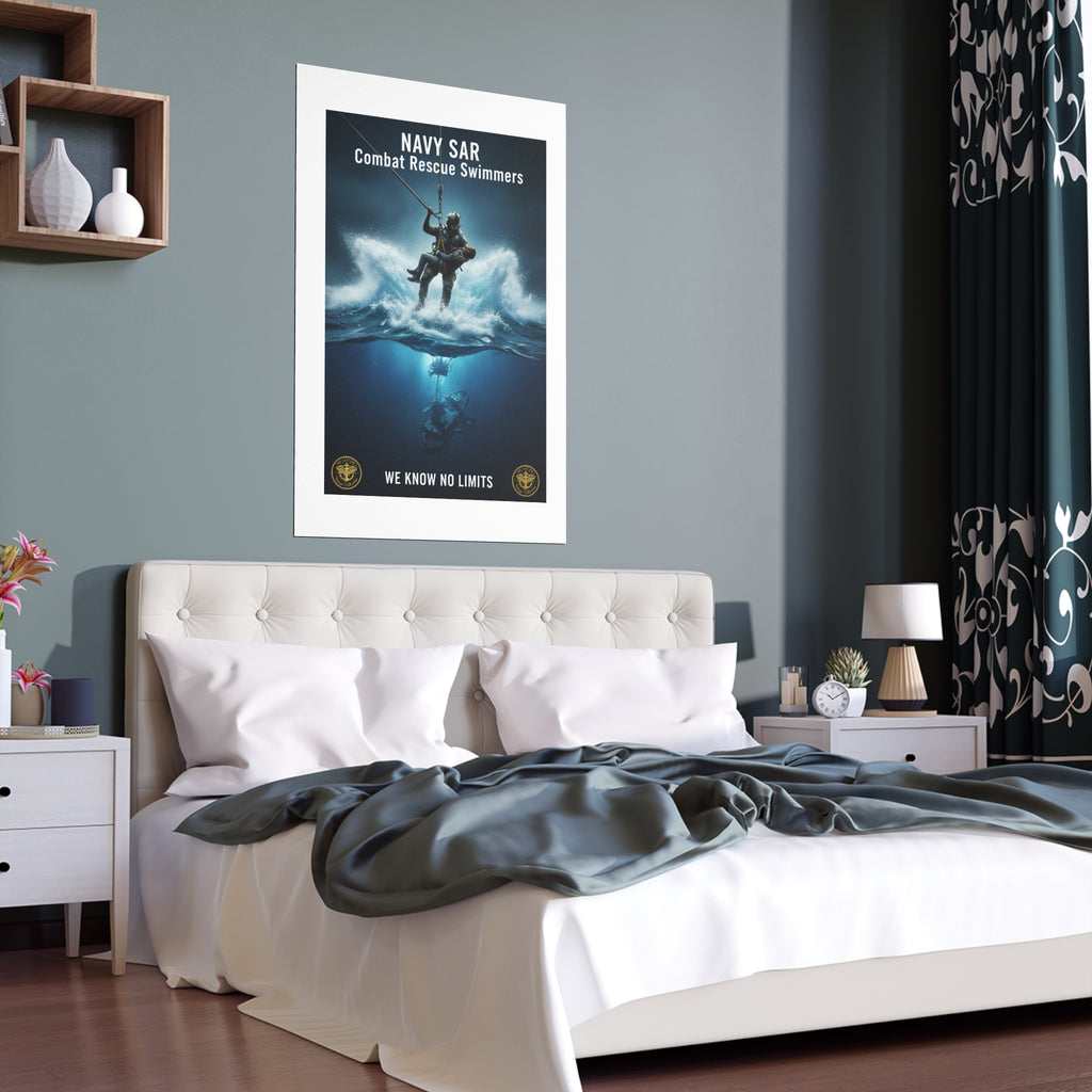 Diver Split-View Silk Poster — Underwater Adventure Wall Art (Indoor/Outdoor)