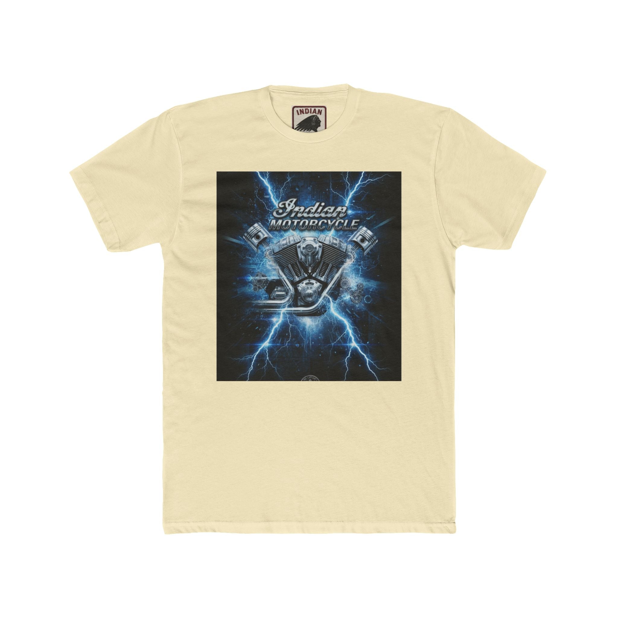 Indian Motorcycle Lightning Engine Tee — Vintage Biker Graphic T-Shirt