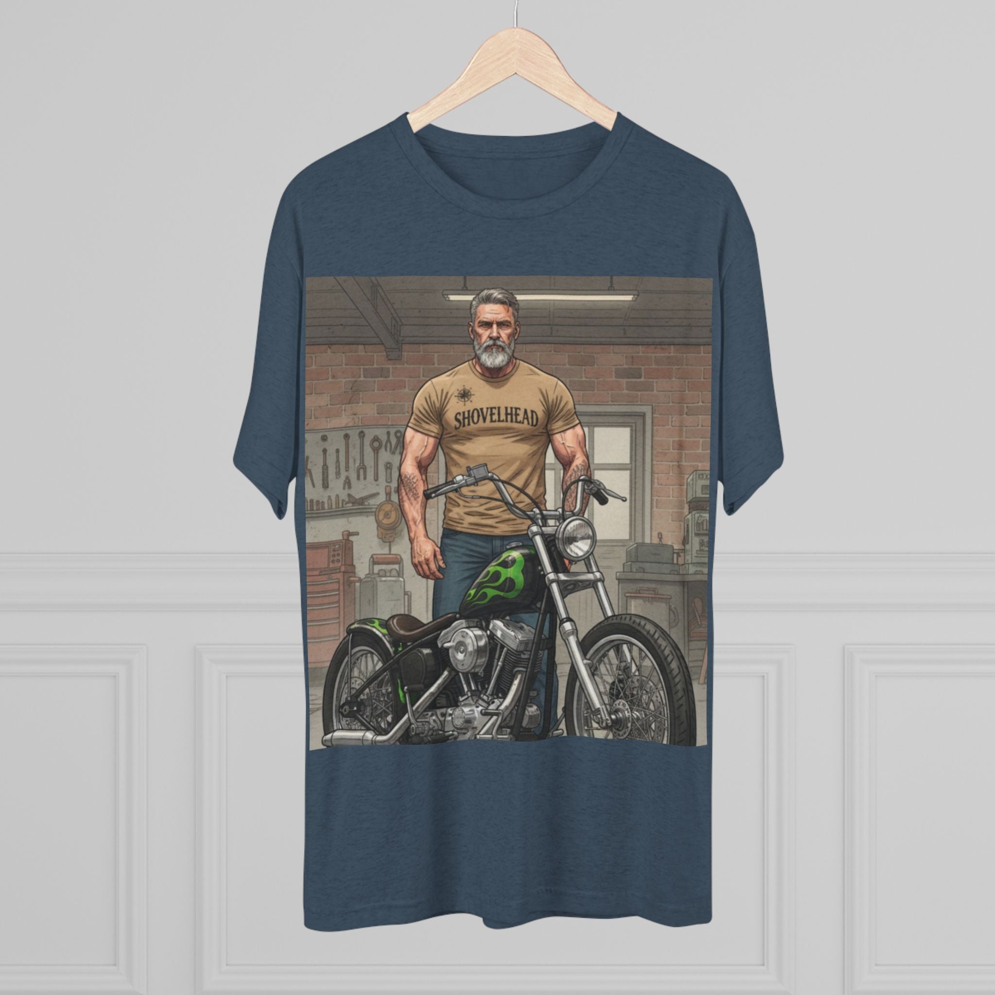 Vintage Biker Garage Tee — 'Somewhere' Motorcycle Illustration T-Shirt