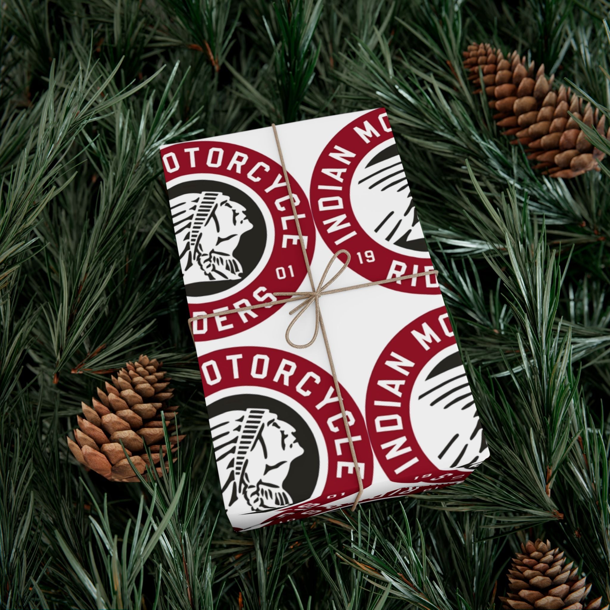 Gift Wrap Paper — Vintage Motorcycle Riders Logo Wrapping Paper