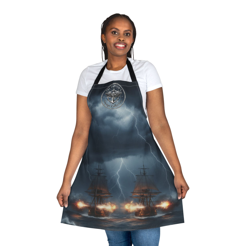 Nautical Battle Apron — Stormy Sailing Ship Cooking Apron