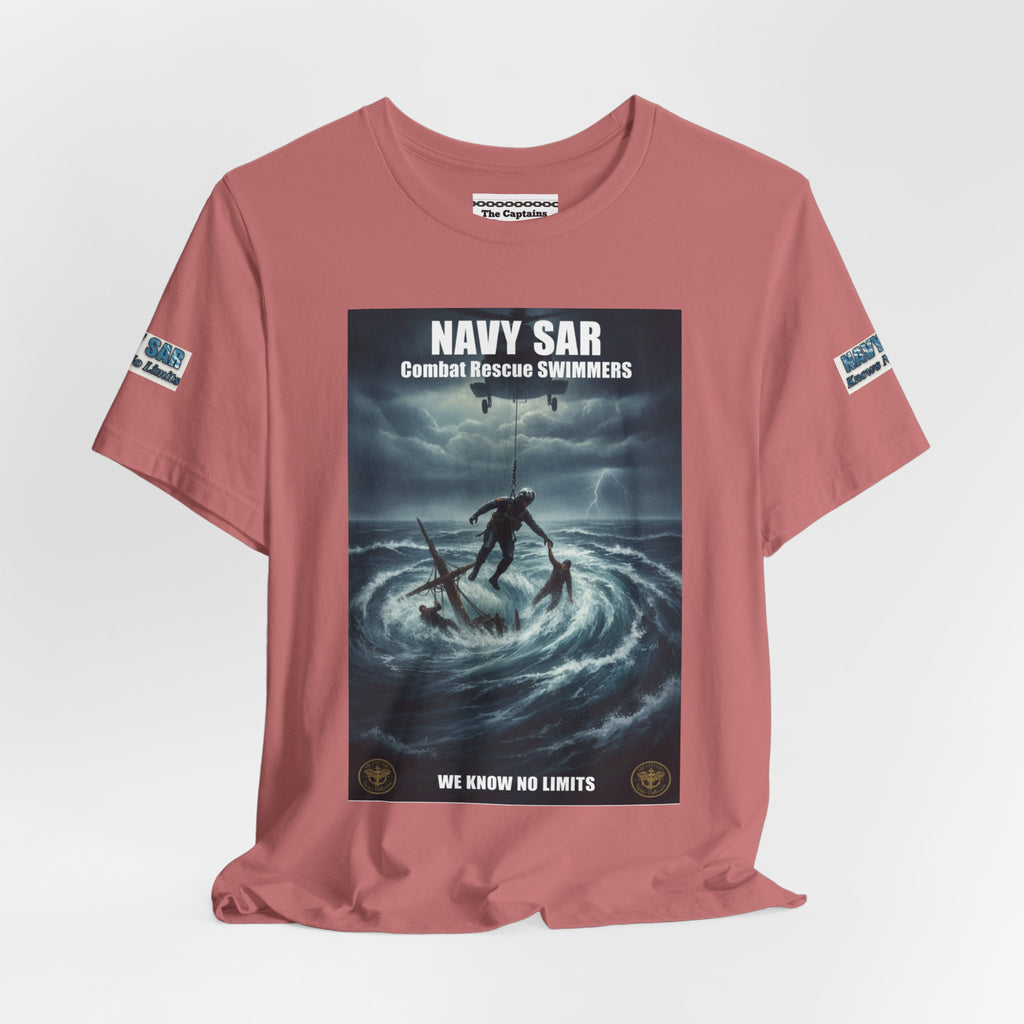 Navy SAR Combat Rescue Swimmers T-Shirt — "We Know No Limits"
